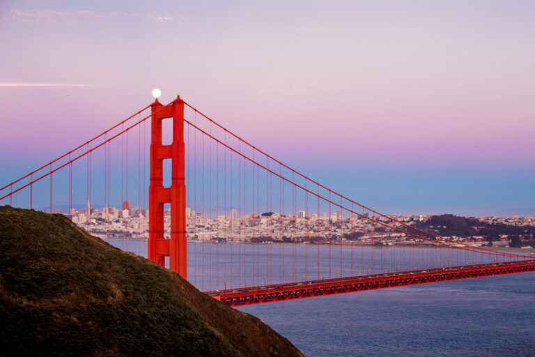 Golden Gate Bridge at Sunset, California